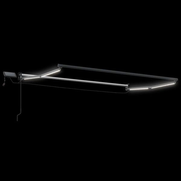 vidaXL Manual Retractable Awning with LEDs White 3 x 2.5 m