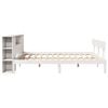 vidaXL Bookcase Bed without Mattress White 180x200 cm Super King Solid Wood Pine