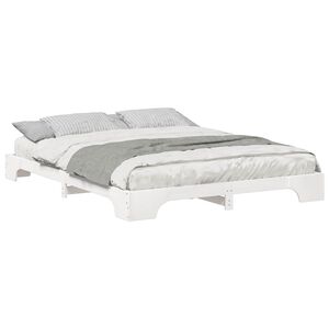 vidaXL Bed Frame White 160 x 220 cm Solid Pine Wood
