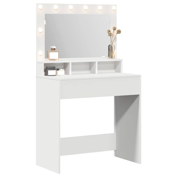 vidaXL Dressing Table White 75.5 x 41 x 135 cm Engineered Wood