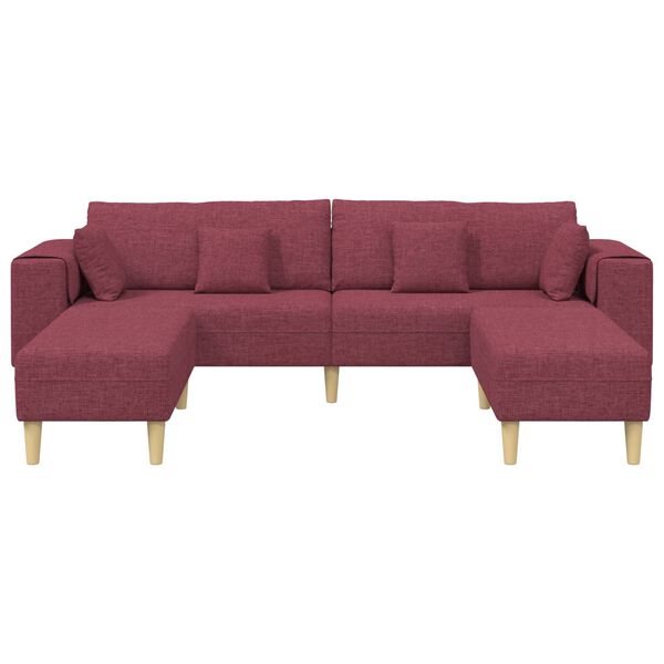 vidaXL Fabric Sofa with Cushion Wine Red 208 cm Fabric