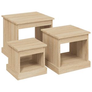 vidaXL Coffee Tables 3 pcs Sonoma Oak Engineered Wood