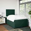 vidaXL Box Spring Bed with Mattress Dark Green 120x190 cm Small Double Velvet