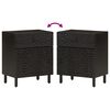 vidaXL Bedside Cabinet Black 50x33x60 cm Solid Wood Mango