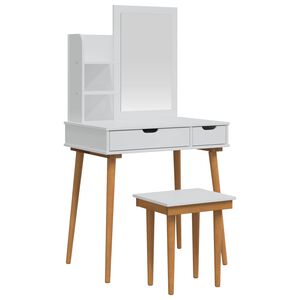 vidaXL Dressing Table Set FAUSKE 4 pcs White 76 x 50 x 143 cm