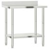 vidaXL Kitchen Work Table with Backsplash 82,5x55x93 cm Stainless Steel