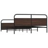 vidaXL Metal Bed Frame without Mattress Brown Oak 180x200 cm Super King