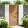 vidaXL Garden Gate 85x175 cm Corten Steel Grass Design