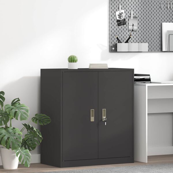 vidaXL Storage Cabinet Black 80 x 40 x 90 cm Steel