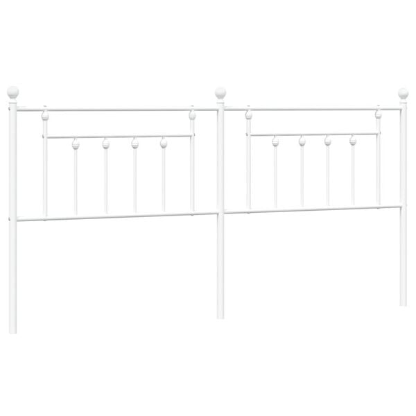 vidaXL Metal Replace Headboard White 200 cm