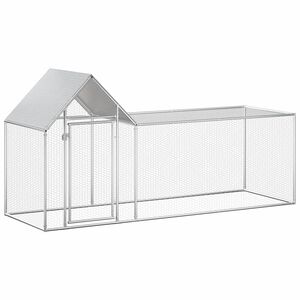 vidaXL Chicken Coop 3x1x1,5 m Galvanised Steel