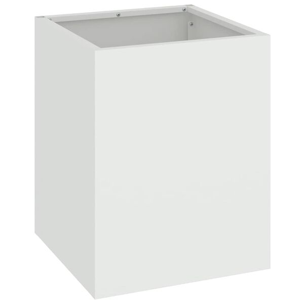 vidaXL Garden Planter White 32 x 32 x 40 cm Cold-rolled steel