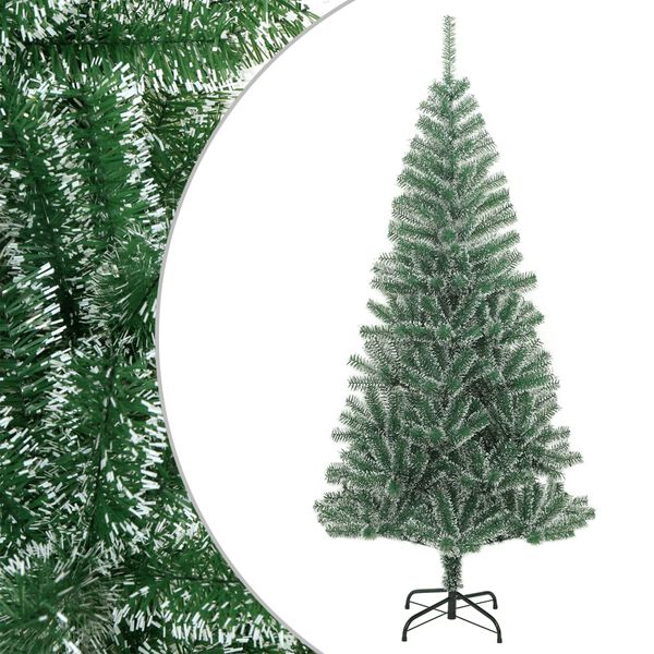 vidaXL Artificial Christmas Tree with Flocked Snow Green 180 cm