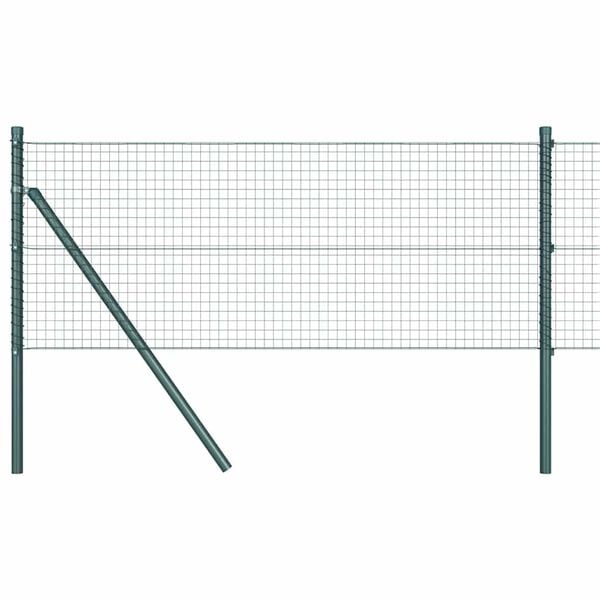 vidaXL Fence Post Green 50 x 0.4 m (25 x 25 mm mesh) Steel and PVC