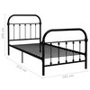 vidaXL Bed Frame without Mattress Black Metal 90x200 cm