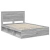 vidaXL Bed Frame Grey Sonoma 140 x 200 cm Solid Pine Wood