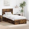vidaXL Bed Frame with Headboard Smoked Oak 90 x 190 cm Engineered Wood