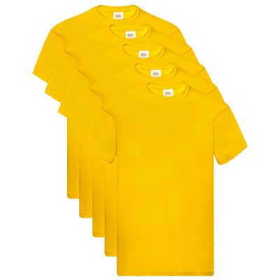 Fruit of the Loom Original T-shirts 5 pcs Yellow 3XL Cotton