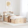 vidaXL Bed Frame with Headboard 75x190 cm Small Single Solid Wood Pine