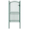 vidaXL Fence Gate with Spikes Steel 100x200 cm Green