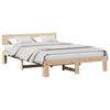 vidaXL Bed Frame with Headboard Natural 140 x 200 cm Solid Pine Wood