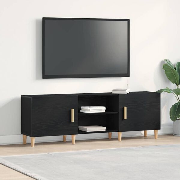 vidaXL TV Cabinet Black Oak 150 x 30 x50 cm Engineered Wood