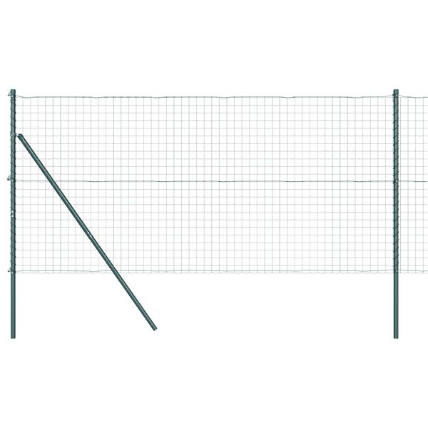 vidaXL Fence with Post Green 1.4 x 10 m Steel and PVC