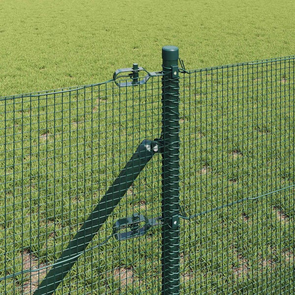 vidaXL Fence Post Green 50 x 0.6 m (12 x 12 mm mesh) Steel and PVC