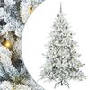 vidaXL Artificial Hinged Christmas Tree White 210 cm PVC and Steel