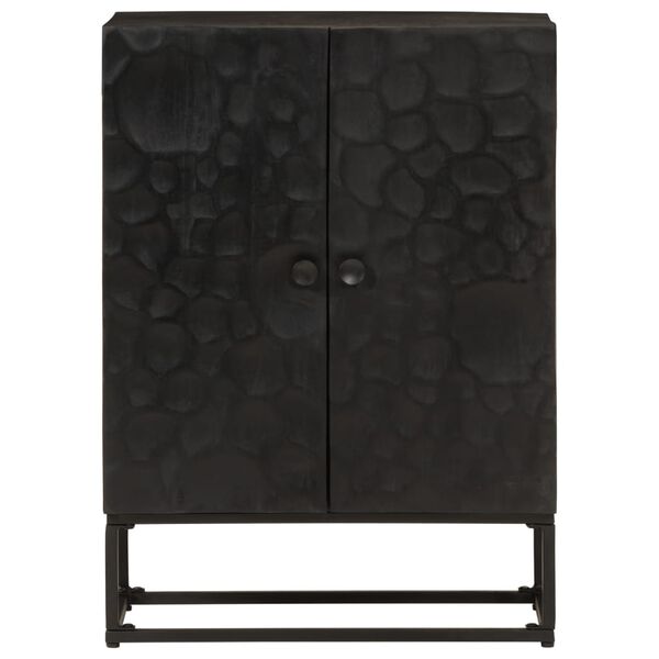 vidaXL Sideboard Black 55x30x76 cm Solid Wood Mango and Iron