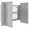 vidaXL LED Bathroom Mirror Cabinet Concrete Grey 60x12x45 cm Acrylic