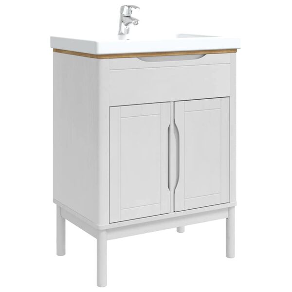 vidaXL Bathroom Sink Cabinet with Shelf FLORO White 60 x 40 x 80 cm