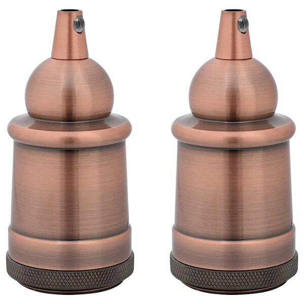 vidaXL Lamp Holders 2 pcs Red Bronze E27