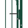 vidaXL Fence Gate with Spikes Steel 100x150 cm Green