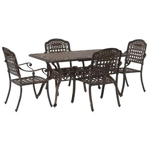 vidaXL Garden Dining Set 5 pcs Bronze Aluminium