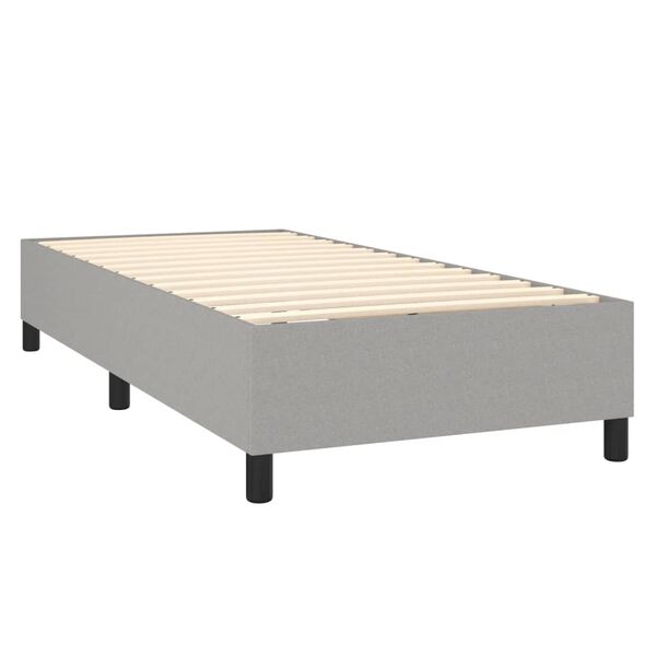 vidaXL Box Spring Bed Frame Light Grey Single Fabric (UK/IE/FI/NO only)