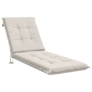 vidaXL Sunlounger Cushion GEMERT 100% Polyester White 190 x 50 x 9 cm