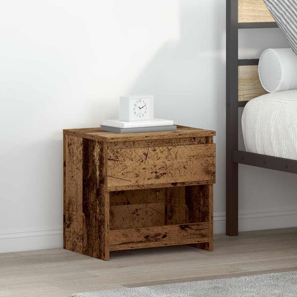 vidaXL Bedside Cabinet Old Wood 40x30x39 cm Engineered Wood