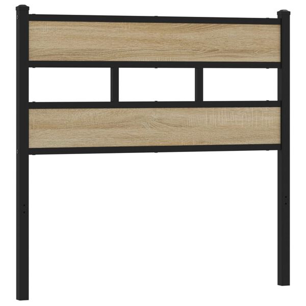 vidaXL Headboard Sonoma Oak 75 cm Iron and Engineered Wood