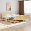 vidaXL Bed Frame without Mattress with 2 Drawers Solid Wood 200x200 cm