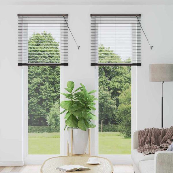 vidaXL Venetian Blinds Height Adjustable Black 220 x 70 cm Aluminium