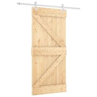 vidaXL Sliding Door with Hardware Set 95x210 cm Solid Wood Pine