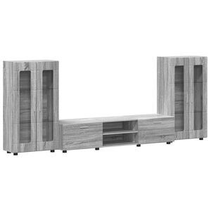 vidaXL TV Cabinet Set FLORIN 3 pcs Grey Sonoma Engineered Wood
