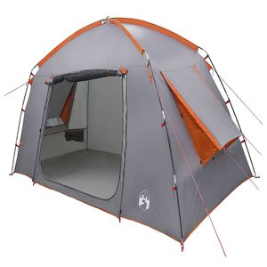 vidaXL Cabin Tent Grey and Orange 210 x 210 x 138 cm Polyester