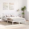 vidaXL Bed Frame with Headboard White 140 x 190 cm Solid Pine wood