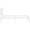 vidaXL Metal Bed Frame without Mattress with Headboard White 140x200cm