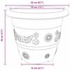 vidaXL Round Flower Pot 24 pcs Black &Oslash; 22 x 18 cm Plastic