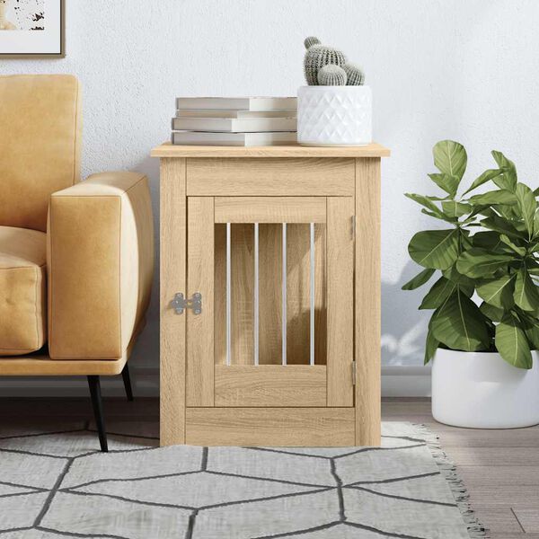 vidaXL Dog Crate Furniture Sonoma Oak 55x80x68 cm Engineered Wood