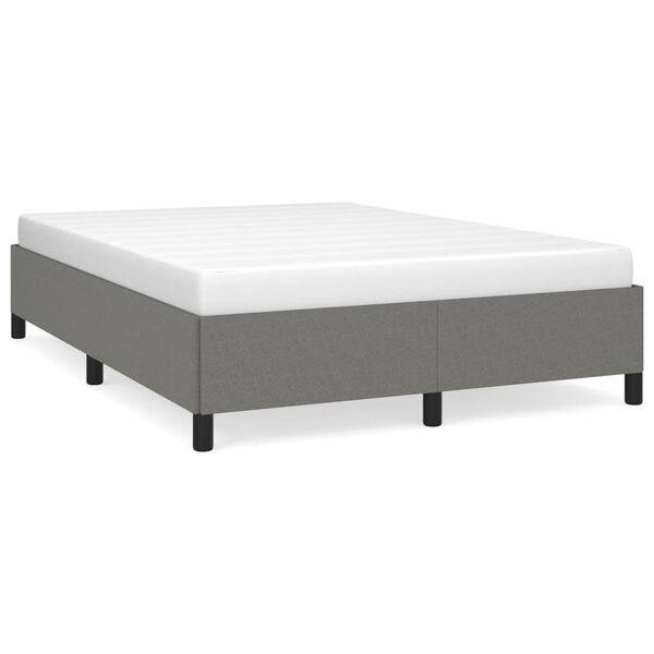 vidaXL Bed Frame without Mattress Dark Grey 135x190 cm Double Double Fabric