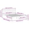 vidaXL Bed Frame Brown 140 x 200 cm Solid Pine Wood